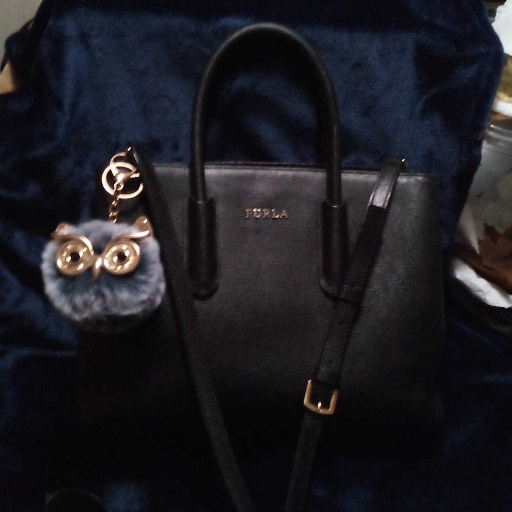 Furla Satchel 2 Way Leather Bag EUC Including Owl Bag Charm